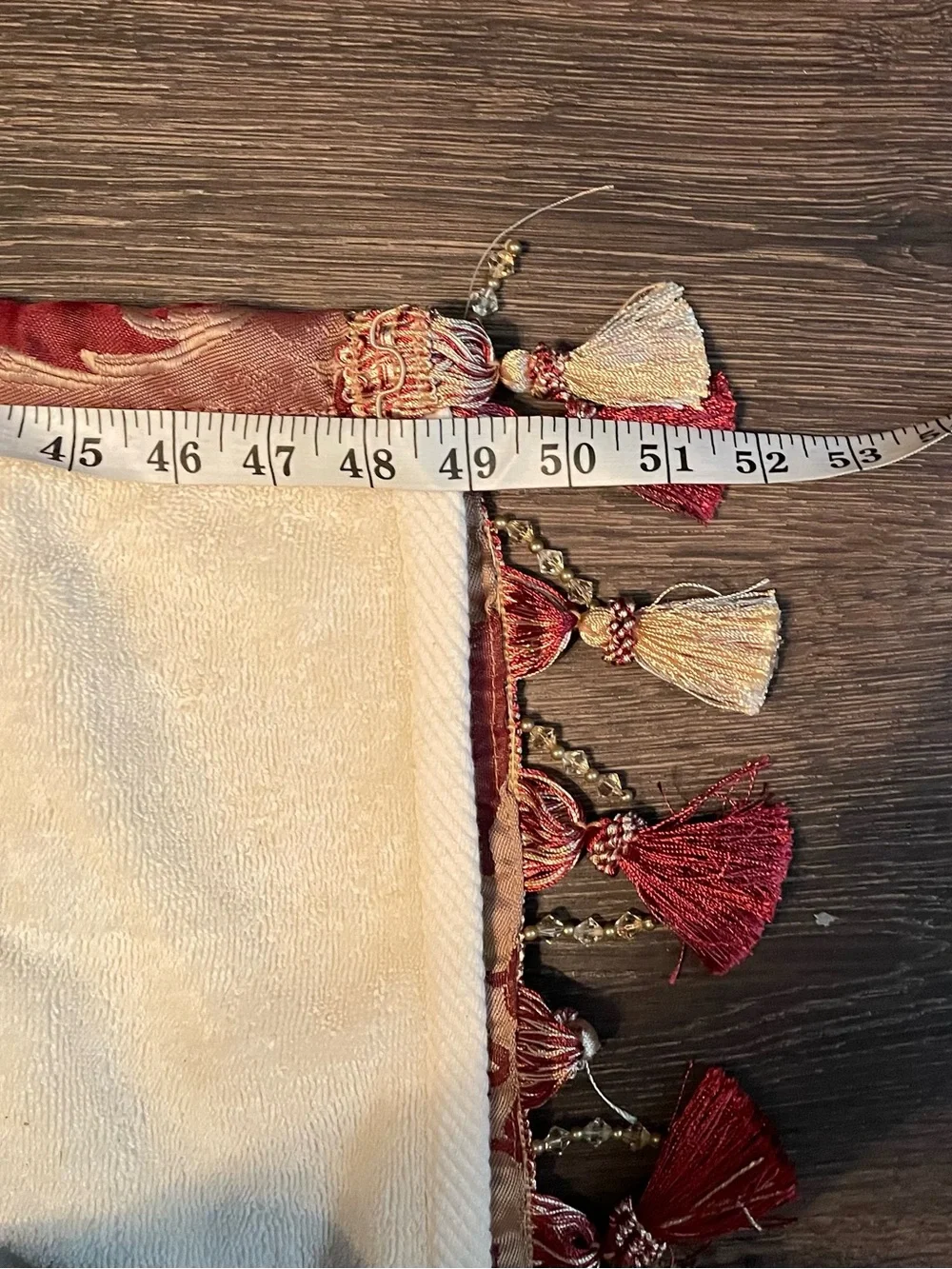 1 Vintage Croscill Towel Full Length Tassels Jewels 49”x27”